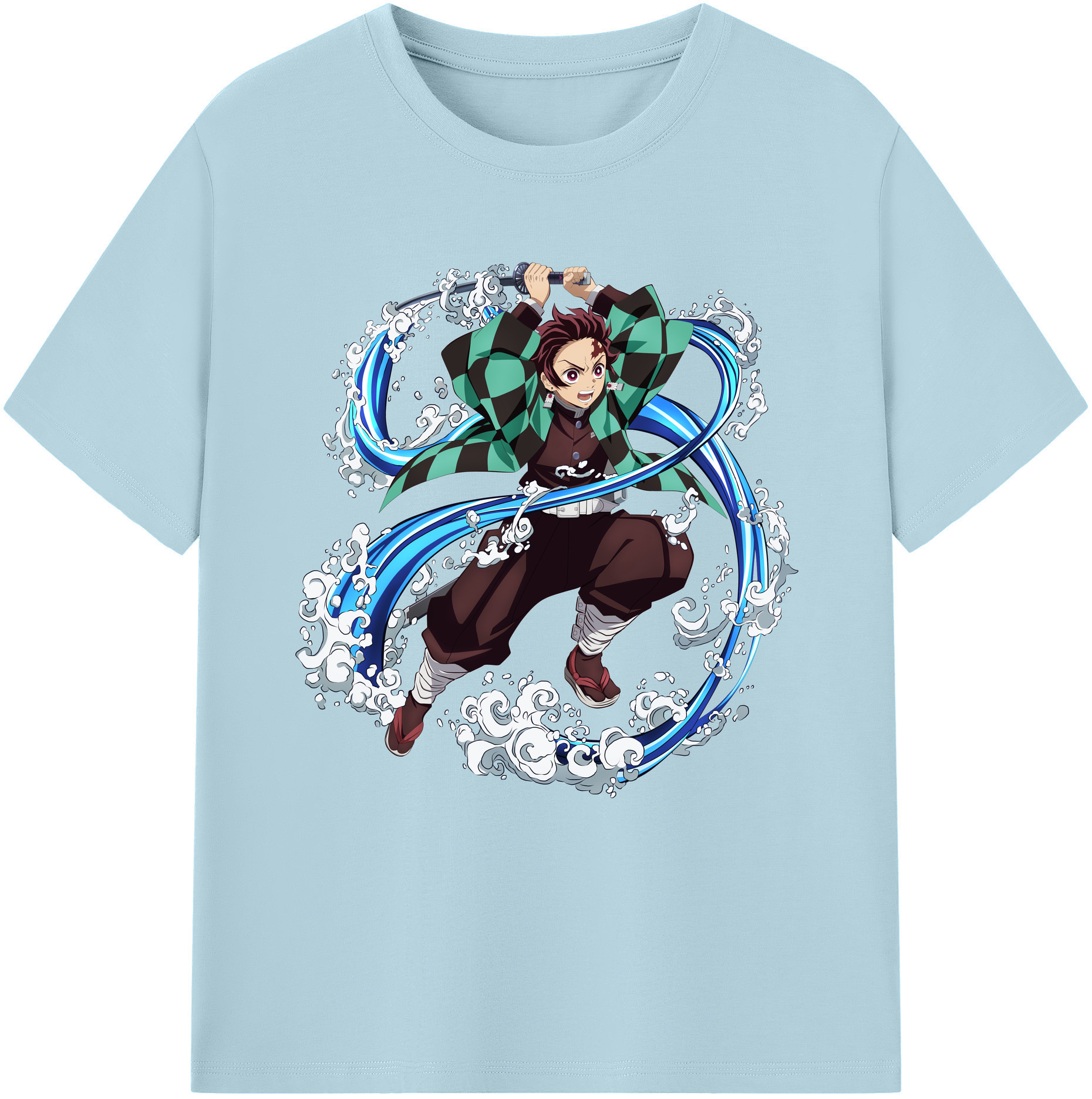 （画像用） 鬼滅の刃 竈門 炭治郎／かまど たんじろう Kamado Tanjirou 綿100％半袖Tシャツ（フロントプリント）